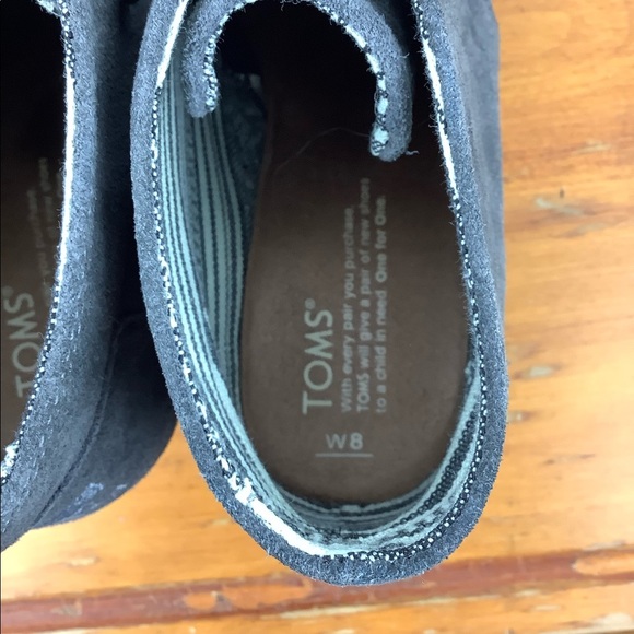 Sz8 Toms Kala Wedge Gray Suede  Booties - Picture 6 of 7